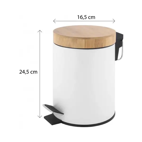 Корзина для мусора YOKA BIN WHITE BAMBOO 3л. для ванной комнаты (CH.BIN-WHT)