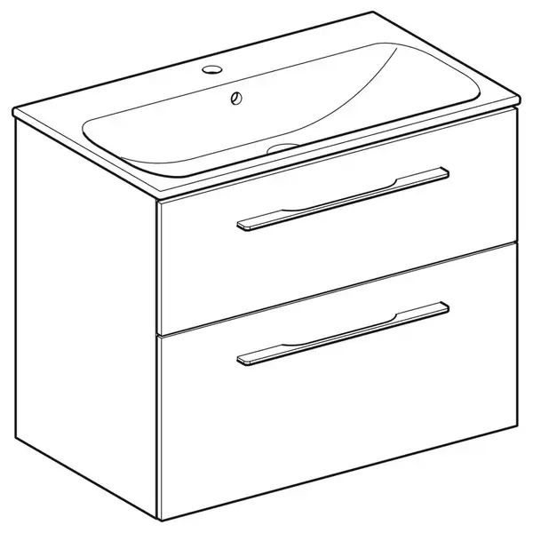 Тумба с раковиной Geberit Selnova Square slim rim 80 см, лава матовая (501.241.00.1)