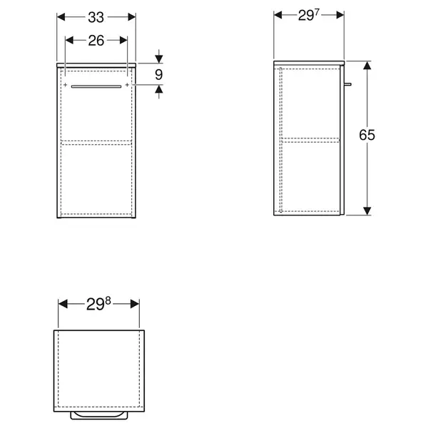 Шкафчик Geberit Selnova Square 33 х 29,7 х h65 см, орех тёмный (501.274.00.1) Шкафчик Geberit Selnova Square 33 х 29,7 х h65 см, орех тёмный (501.274.00.1)
