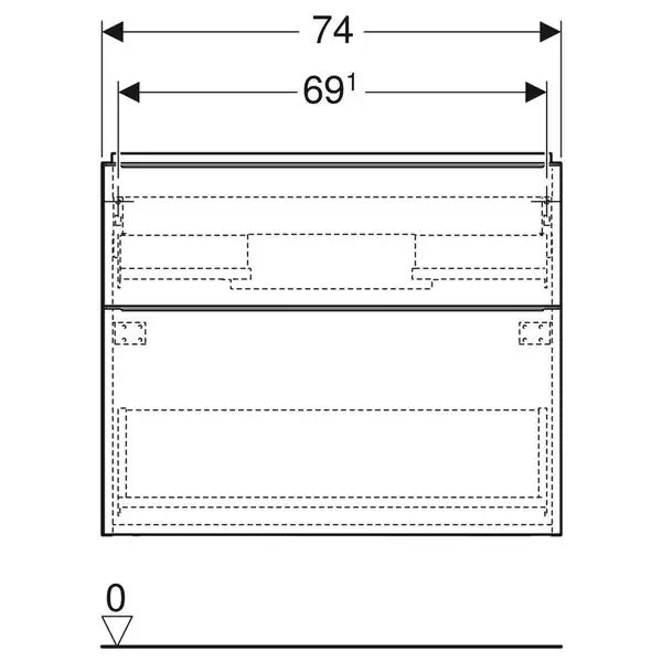 Тумба под раковину 75 см Geberit iCon, цвет - белый матовый 502.304.01.3