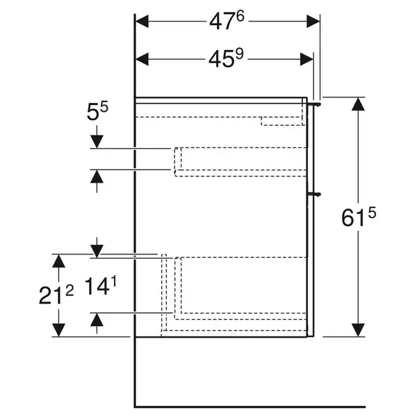 Тумба под раковину 75 см Geberit iCon, цвет - белый матовый 502.304.01.3