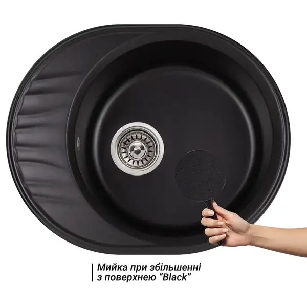 Кухонная мойка Qtap CS 6151 Black (QT6151BLA404)