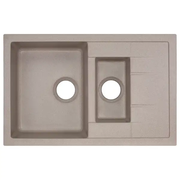 Кухонная мойка с дополнительной чашей Qtap CS 7648 Beige (QT7648BEI551)