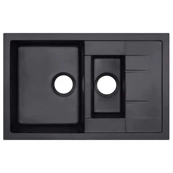 Кухонная мойка с дополнительной чашей Qtap CS 7648 Beton (QT7648BET502)