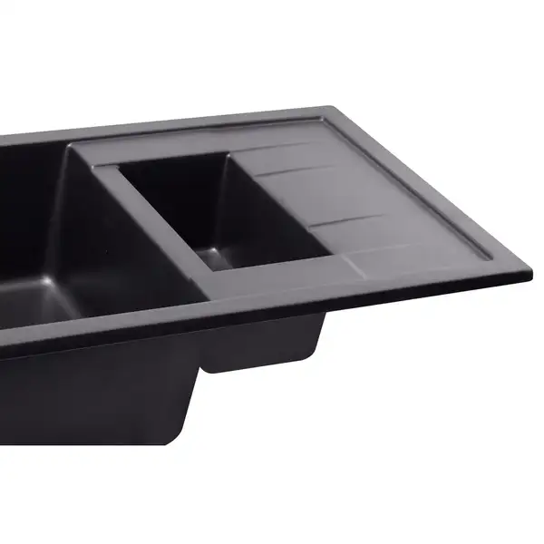 Кухонная мойка с дополнительной чашей Qtap CS 7648 Beton (QT7648BET502)