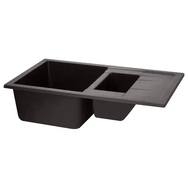 Кухонная мойка с дополнительной чашей Qtap CS 7648 Coffee (QT7648COF551)