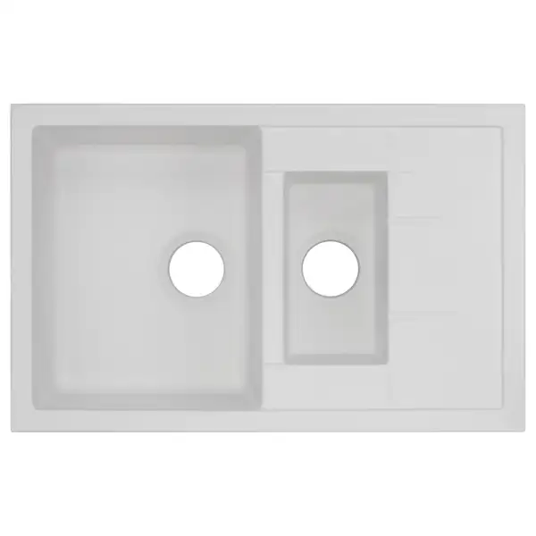 Кухонная мойка с дополнительной чашей Qtap CS 7648 White (QT7648WHI650)