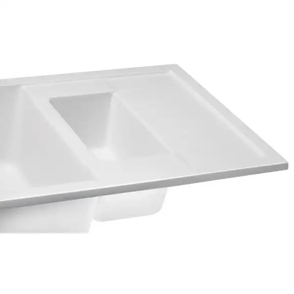 Кухонная мойка с дополнительной чашей Qtap CS 7648 White (QT7648WHI650)
