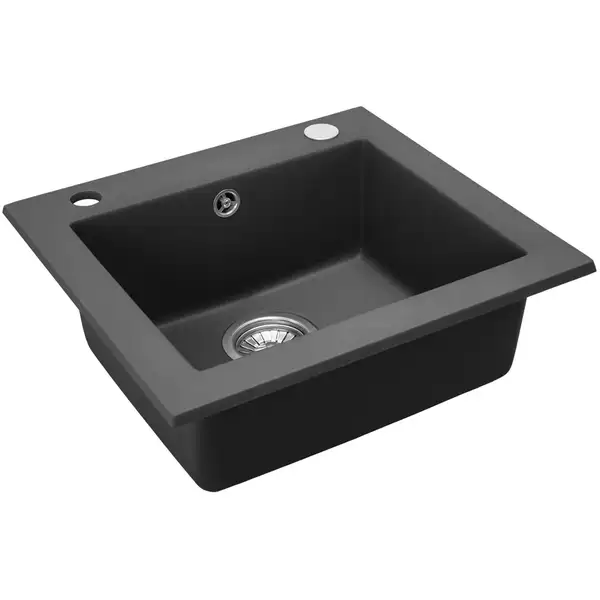 Гранитная кухонная мойка REA WEST BLACK METALIC (ZLE-00121)