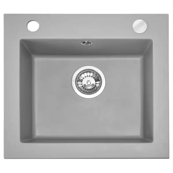 Гранитная кухонная мойка REA WEST GREY серая (ZLE-00122)