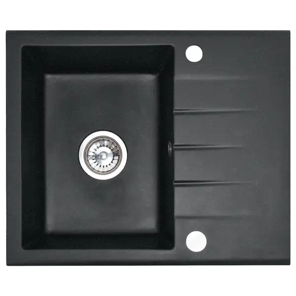 Гранитная кухонная мойка REA NORTH BLACK пятнистая (ZLE-00125)