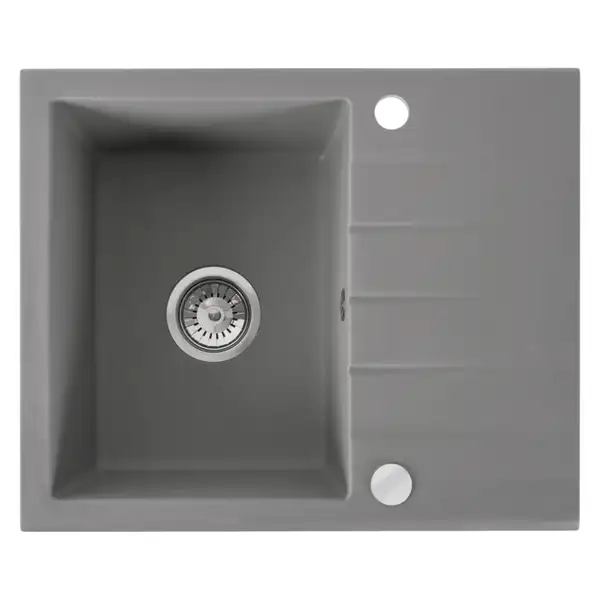 Гранитная кухонная мойка REA NORTH GREY серая (ZLE-00128)