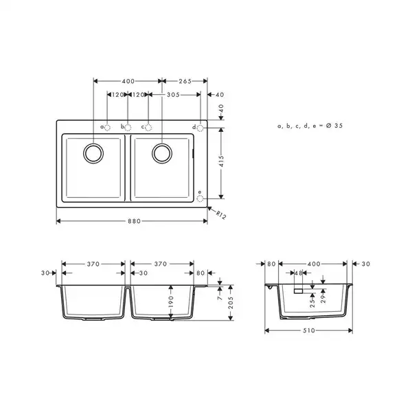 Hansgrohe S510-F770 Кухонная мойка, Concretegrey (43316380)