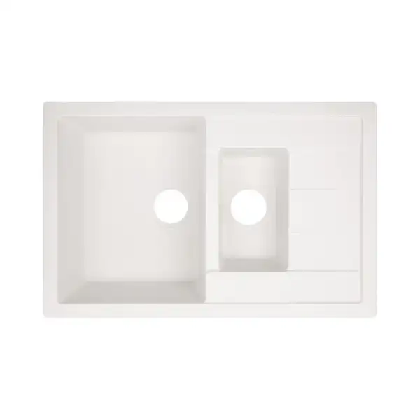 Кухонная мойка с дополнительной чашей Lidz 780x495/200 WHI-01 (LIDZWHI01780495200)