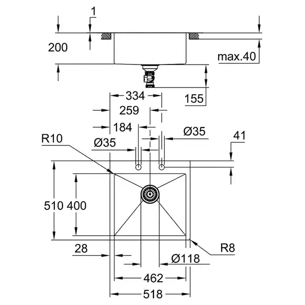Мийка для кухні із нержавіючої сталі Grohe K800 (31583SD1) Мийка для кухні із нержавіючої сталі Grohe K800 (31583SD1)