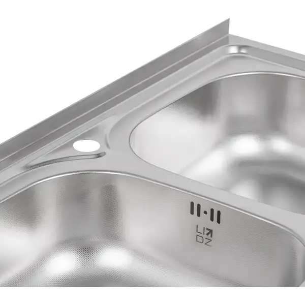 Кухонная мойка с двумя чашами Lidz 5080 0,8 мм Decor (LIDZ5080DEC08)