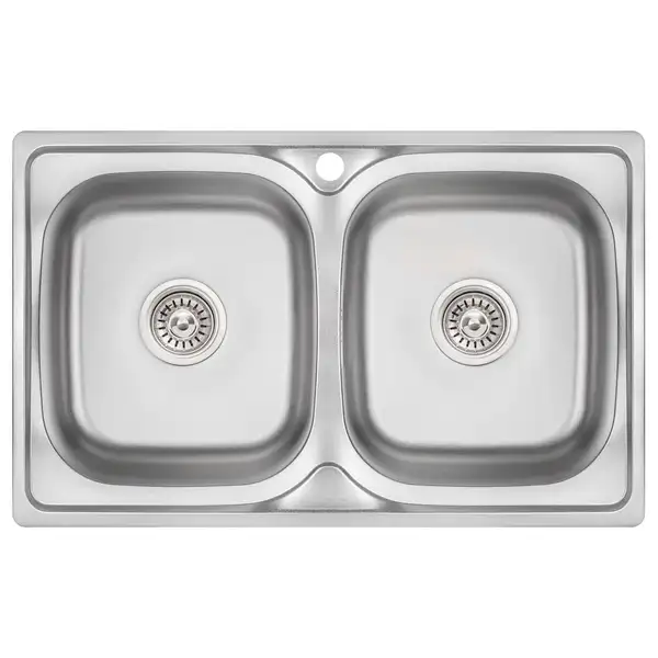 Кухонная мойка с двумя чашами Lidz 7948 0,8 мм Micro Decor (LIDZ7948MDEC08)