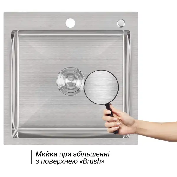 Набор 2 в 1 Lidz кухонная мойка H5050 3.0/1.0 мм Brush + дозатор для моющего средства (LIDZH5050BRU3010)