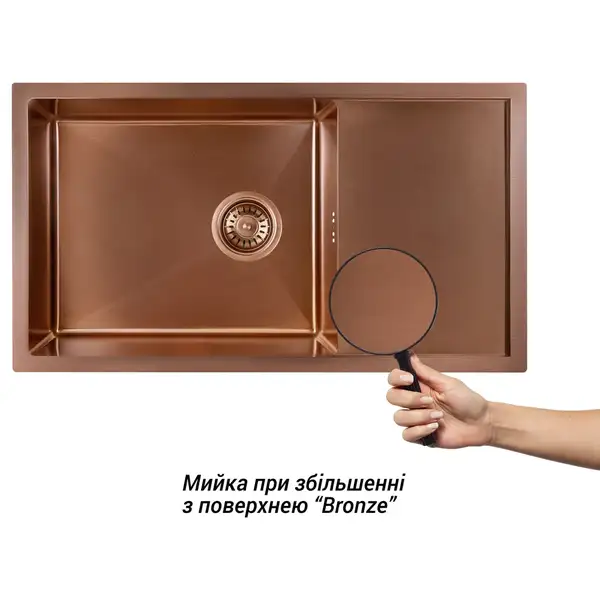 Кухонная мойка Qtap D7844BR 3.0/1.2 мм Bronze (QTD7844BRPVD12)