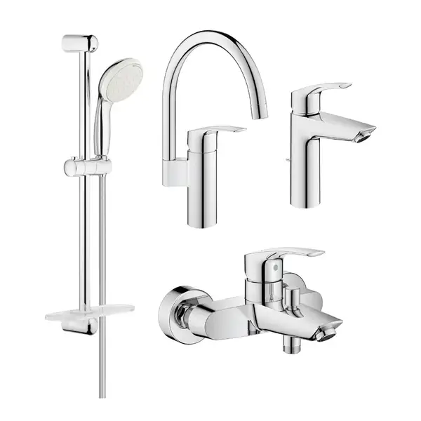 Набір змішувачів для ванни та кухні GROHE Eurosmart New 4 в 1, хром (UA123248UH)