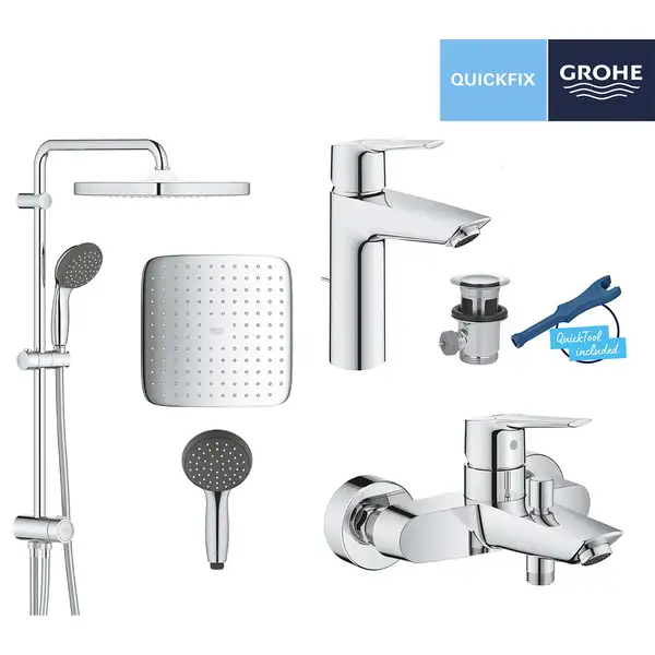 Grohe Start Набор смесителей 3-в-1, хром (UA202305RM) Grohe Start Набор смесителей 3-в-1, хром (UA202305RM)