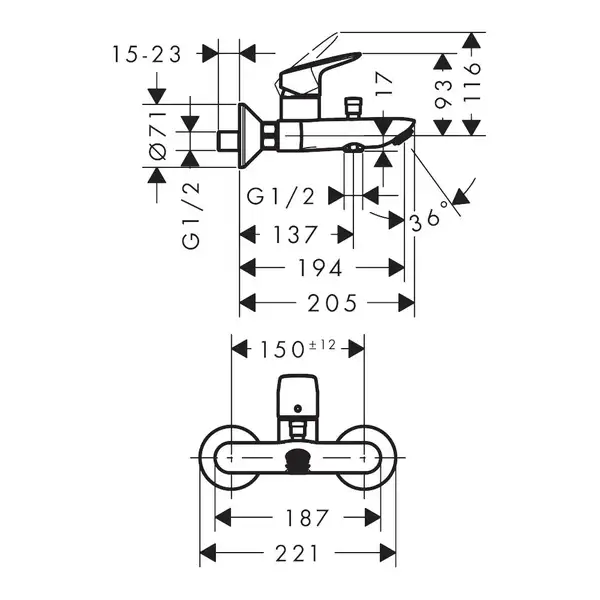 Набор смесителей для ванны 3-в-1 Hansgrohe Logis/Crometta Vario EcoSmart (цвет - хром) (71400114) фото 9 Aquada.com.ua Набор смесителей для ванны 3-в-1 Hansgrohe Logis/Crometta Vario EcoSmart (цвет - хром) (71400114) фото 9 Aquada.com.ua