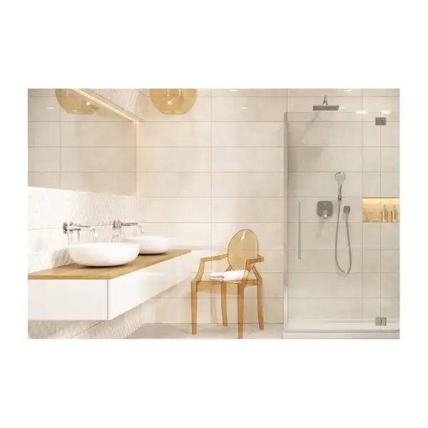 Плитка стінова Visual White RECT 25x75 код 3368 Ceramika Color (5902627433368)