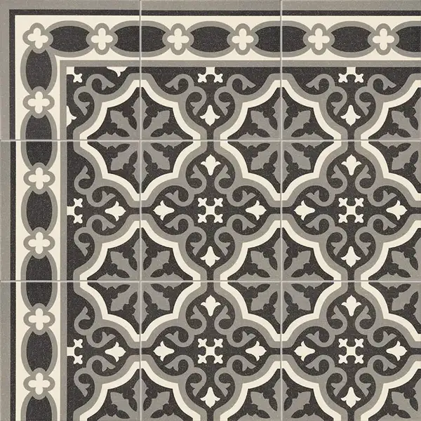 Плитка керамогранітна Florentine Black Cenefa 200x200x9 Mainzu (PT01979)