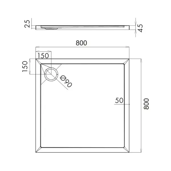 піддон Omnires Merton 80x80 (MERTON80/KBP)