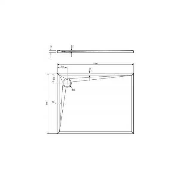 піддон Omnires Stone 80x120 (STONE80/120BM)