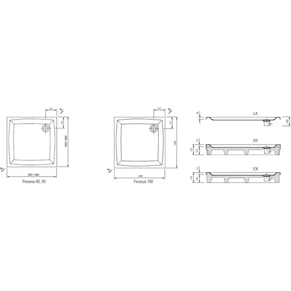 Панель душового піддона PERSEUS-90 SET L, RAVAK (A827701010)