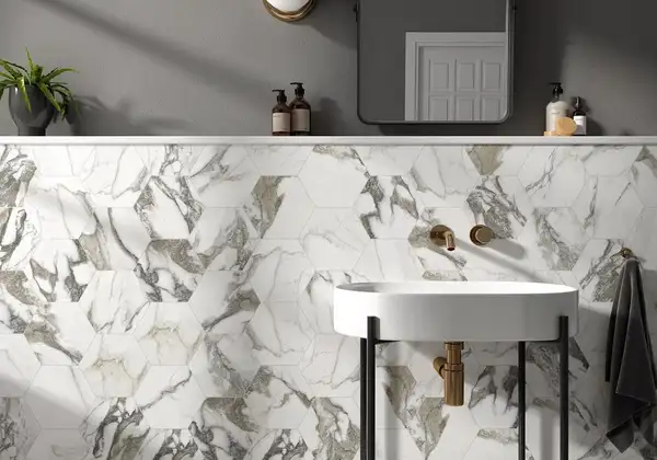 Керамогранит Almera Ceramica Calacatta Majestic Hex 24 х 20 см 484474