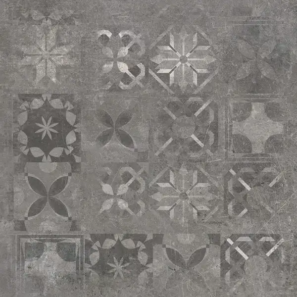 Плитка підлогова Softcement Graphite Decor Patchwork POL 59,7x59,7x0,8 код 8105 Cerrad (5903313318105)