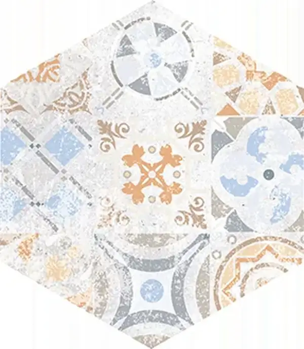 Плитка підлогова Heksagon Flamenco Світло-сірий Patchwork NAT 28x33 код 6448 Nowa Gala (L-LCD-FLM12-28X033-075-N-1-1)