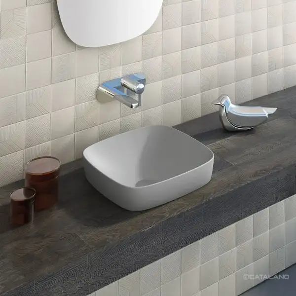 Раковина полувстраиваемая Catalano Green Lux Сolori 40 х 40 х h14 см, цвет - серый матовый 140AGRLXCS Раковина полувстраиваемая Catalano Green Lux Сolori 40 х 40 х h14 см, цвет - серый матовый 140AGRLXCS