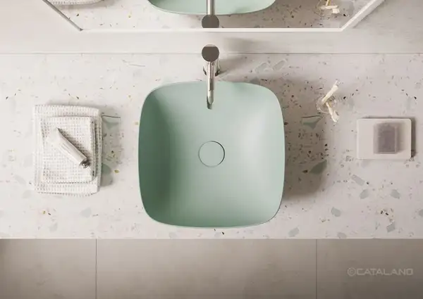 Раковина накладная на столешницу Catalano Green Lux Сolori 40 х 40 х h14 см, цвет - зелёный матовый 140APGRLXVS Раковина накладная на столешницу Catalano Green Lux Сolori 40 х 40 х h14 см, цвет - зелёный матовый 140APGRLXVS