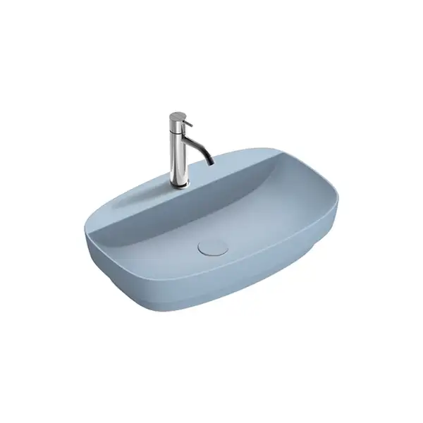 Раковина полувстраиваемая Catalano Green Lux Сolori 42 х 60 х h14 см, цвет - синий матовый 165GRLXNAS Раковина полувстраиваемая Catalano Green Lux Сolori 42 х 60 х h14 см, цвет - синий матовый 165GRLXNAS