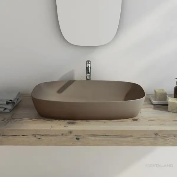 Раковина накладная на столешницу Catalano Green Lux Сolori 40 х 80 х h14 см, цвет - коричневый матовый 180AGRLXMS Раковина накладная на столешницу Catalano Green Lux Сolori 40 х 80 х h14 см, цвет - коричневый матовый 180AGRLXMS
