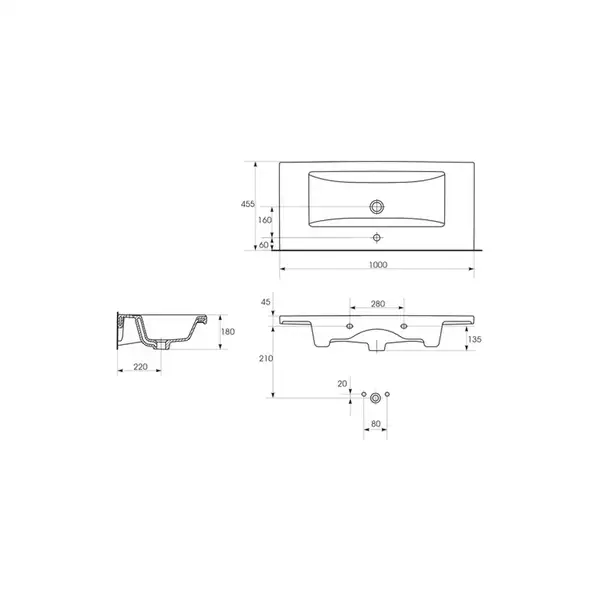 Cersanit Como 100 furniture Умивальник, білий (CCWF1006803618)