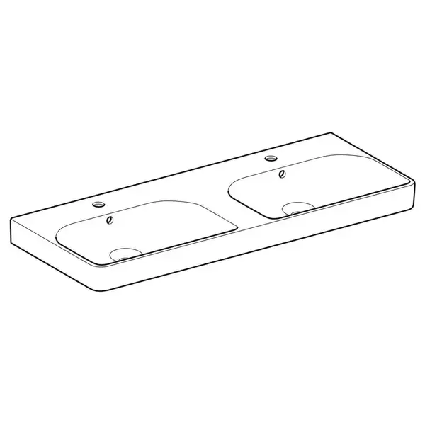 Двойная раковина Geberit Smyle Square 120 х 48 х h16,5 см (500.223.01.1) фото 2 Aquada.com.ua