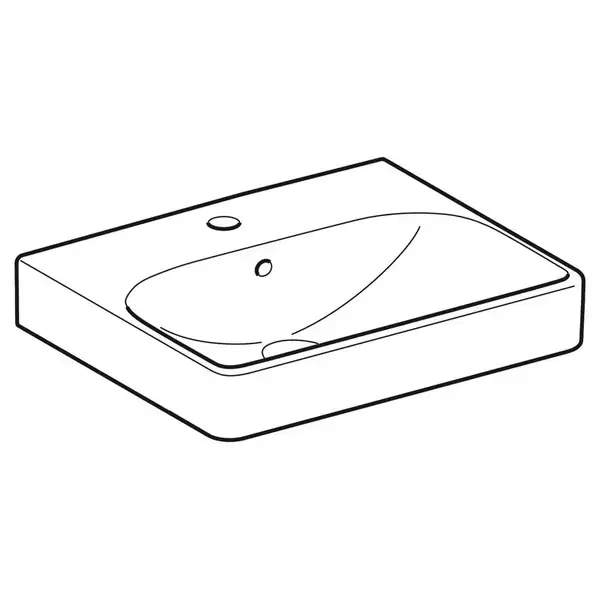 Маленькая (мини) раковина Geberit Smyle Square 50 х 41 х h16 см (500.256.01.1) фото 2 Aquada.com.ua