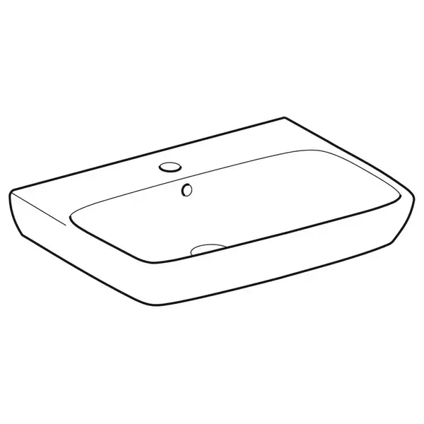 Раковина подвесная Geberit Selnova Square 65 х 48 см, с 1 отверстием под смеситель (500.299.01.1)