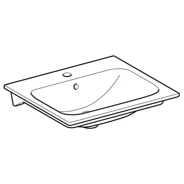 Раковина для мебели Geberit Selnova Square 55 х 48 см, с 1 отверстием под смеситель (500.993.00.1)