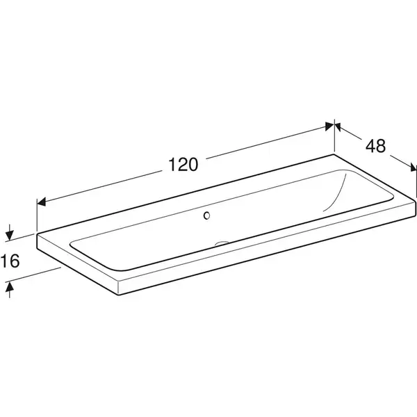 Умивальник накладний Geberit iCon Light: B=120см, T=48см, білий (501.837.00.3) Умивальник накладний Geberit iCon Light: B=120см, T=48см, білий (501.837.00.3)