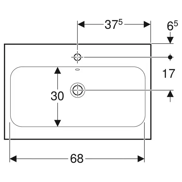 Geberit iCon Light Раковина накладна, альпійський білий (501.848.JT.1) Geberit iCon Light Раковина накладна, альпійський білий (501.848.JT.1)