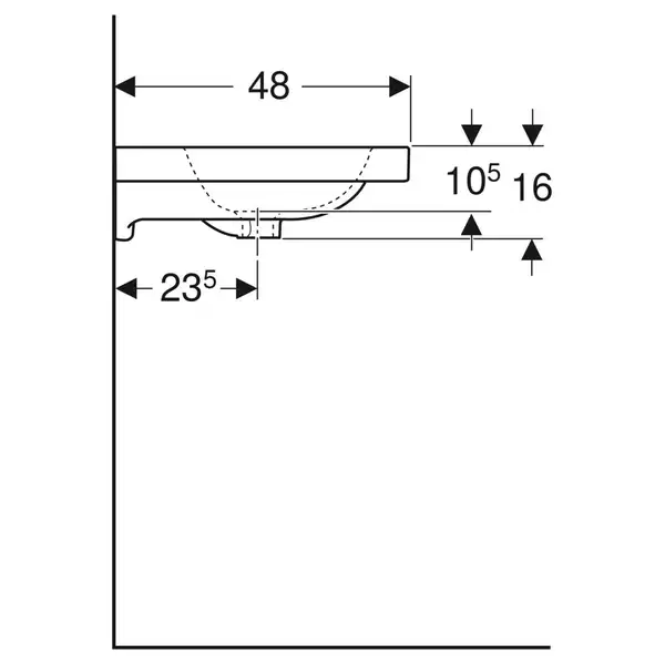 Geberit iCon Light Раковина накладна, альпійський білий (501.848.JT.1) Geberit iCon Light Раковина накладна, альпійський білий (501.848.JT.1)