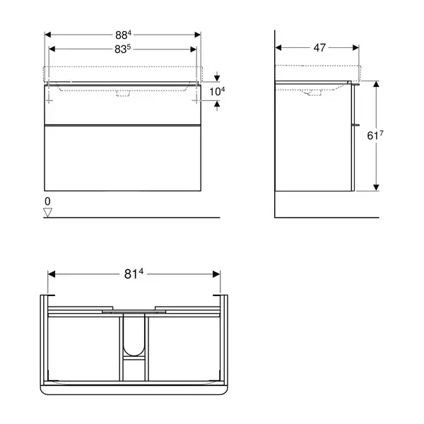 Раковина Geberit One 120 х 48 см  505.016.00.1