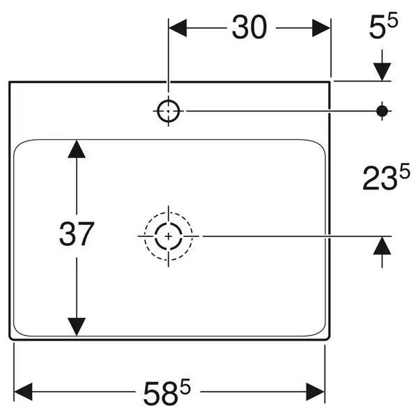 Раковина Geberit One 60 х 48 см 505.020.01.1 Раковина Geberit One 60 х 48 см 505.020.01.1