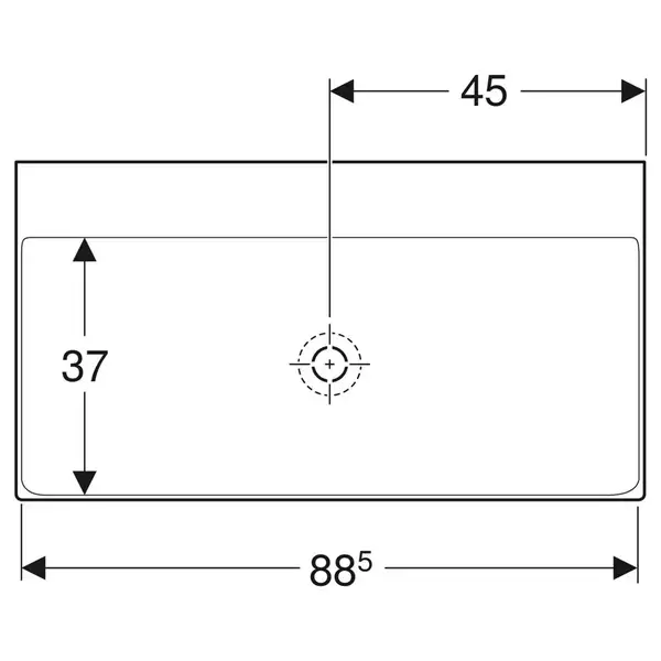 Раковина Geberit One 90 х 48 см 505.021.01.3 Раковина Geberit One 90 х 48 см 505.021.01.3