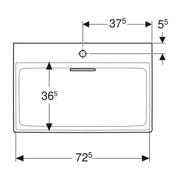 Раковина Geberit One 75 х 48 см 505.036.00.1 Раковина Geberit One 75 х 48 см 505.036.00.1